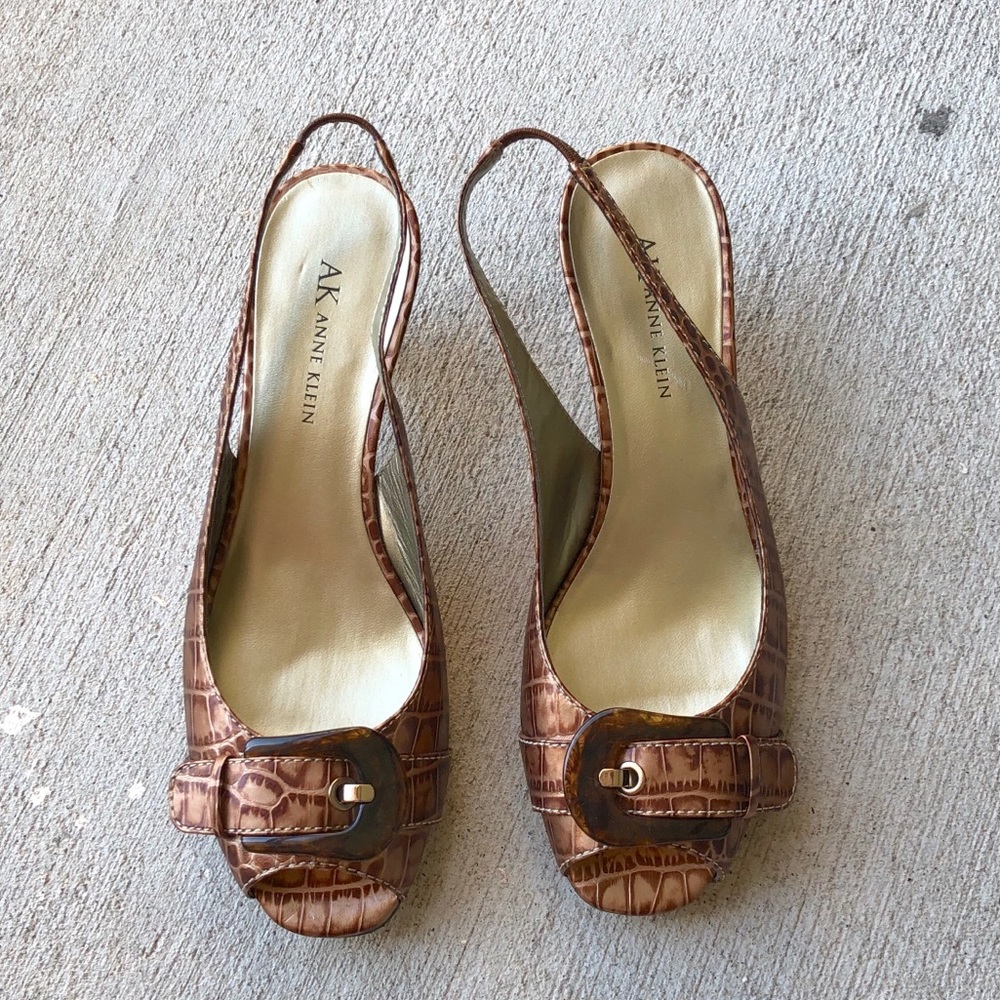New Anne Klein Slingback Pumps Brown 7.5M